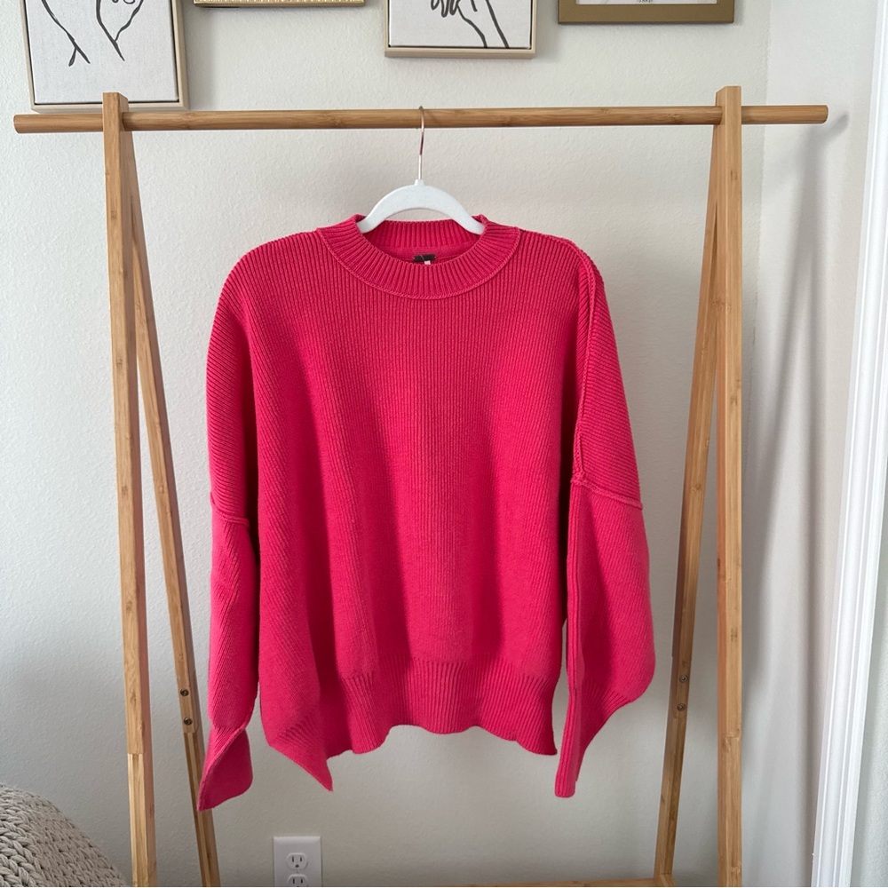 Free People Easy Street Pink Sweater